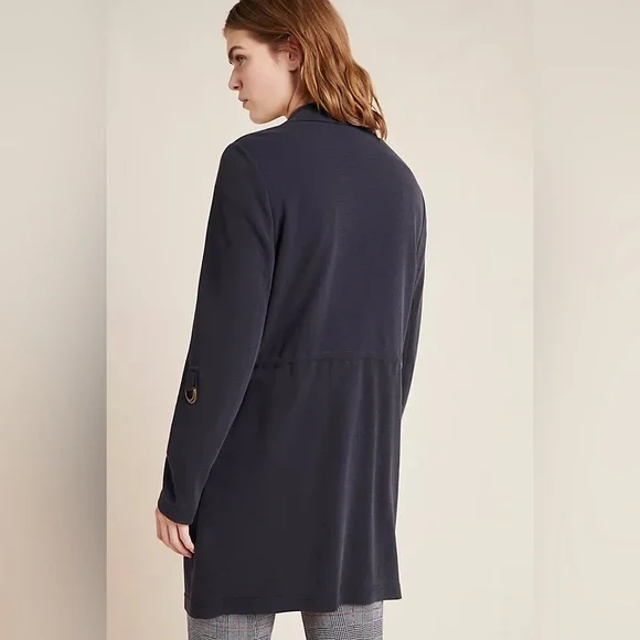 NEW Anthropologie Alia Draped Cardigan Cinch Waist Long Sleeve Blazer Sweater - Picture 4 of 13